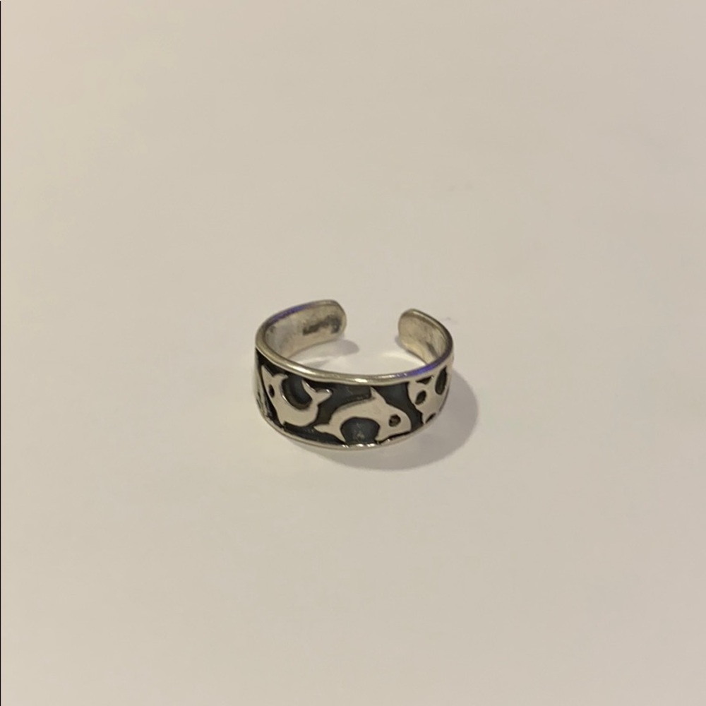 NIB Sterling Silver Jumping Dolphin Toe Ring